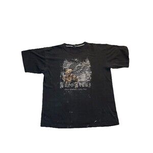 JNCO Jeans Skull Wing Graphic Black Men's Crew Neck Cotton T-Shirt XL